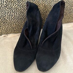 Black suede booties size 9